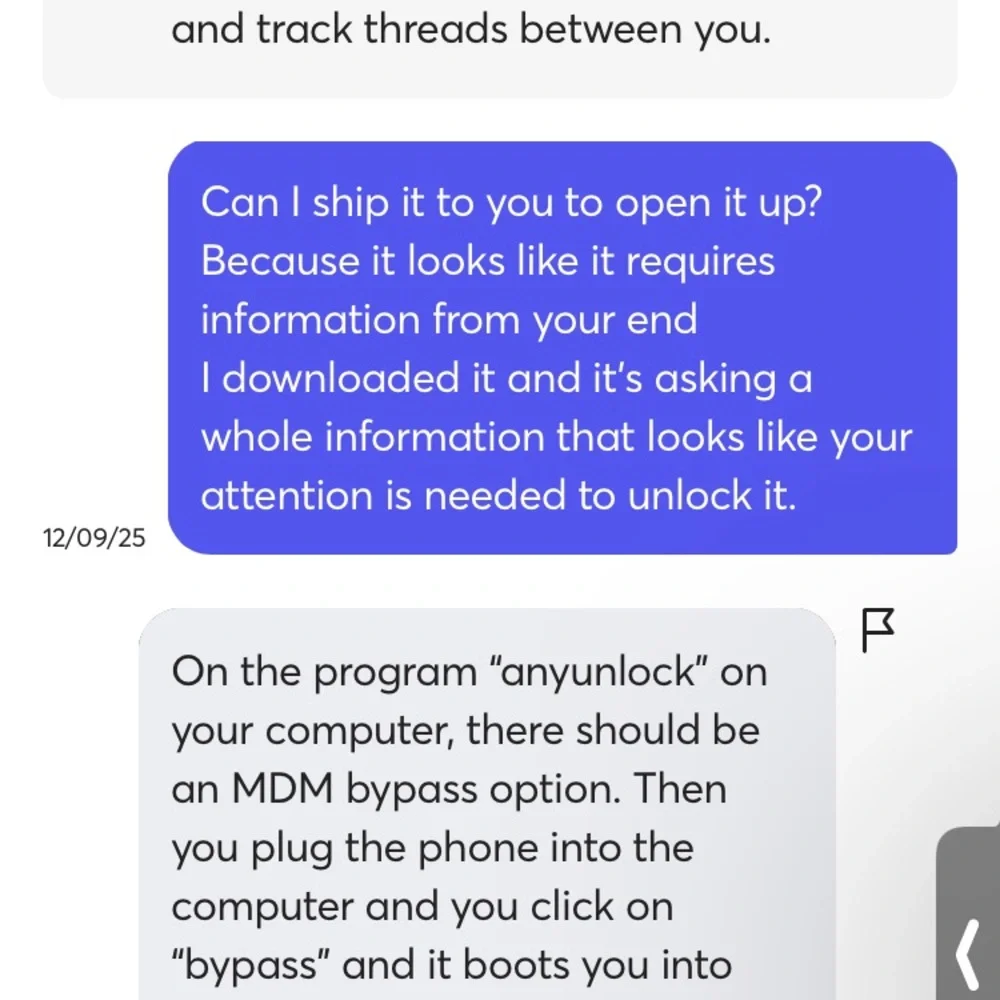 Blue Apple IPhone 12 must be unlocked by a Computer or for Parts.